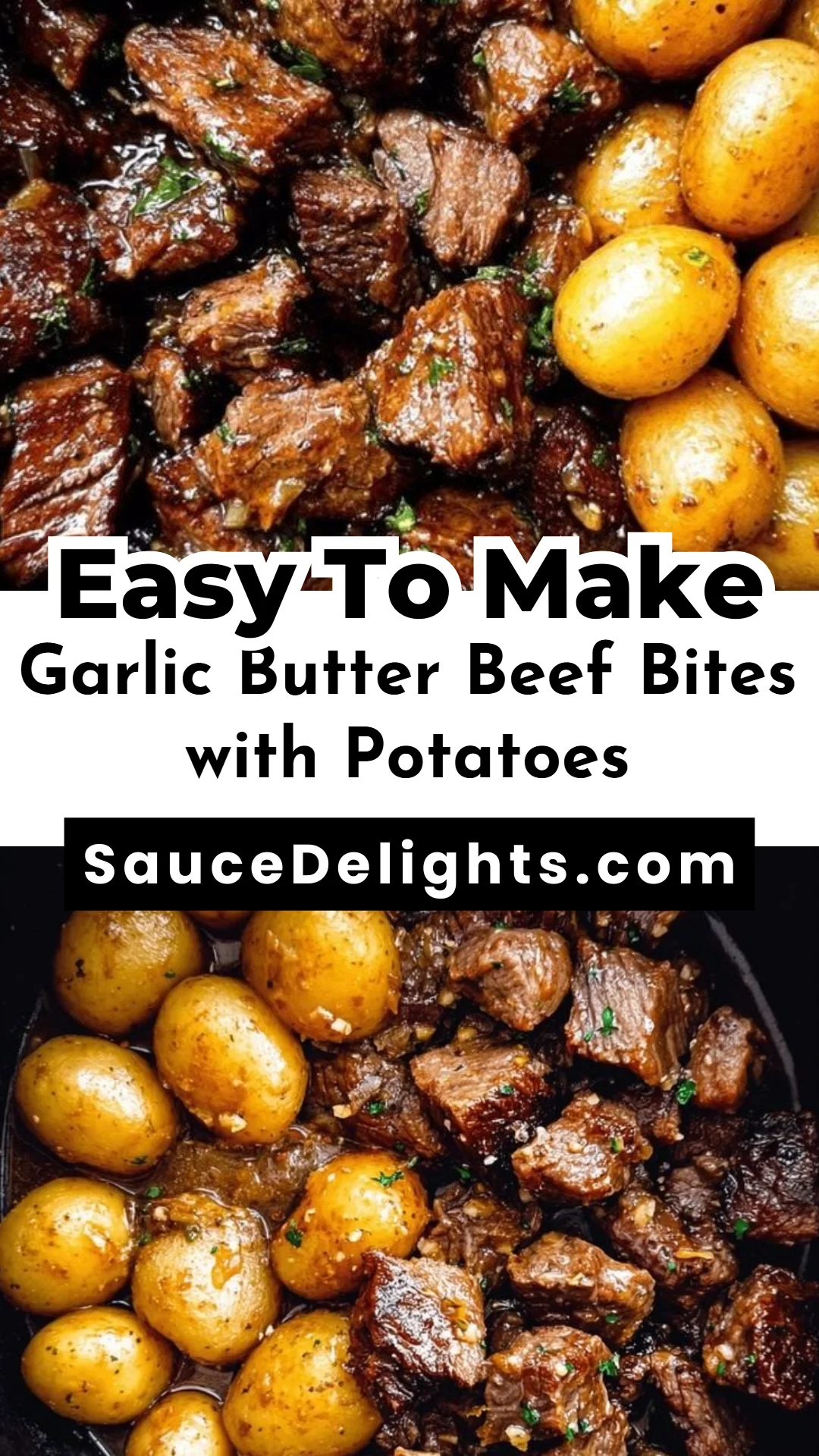 Garlic Butter Beef Bites with Potatoes
