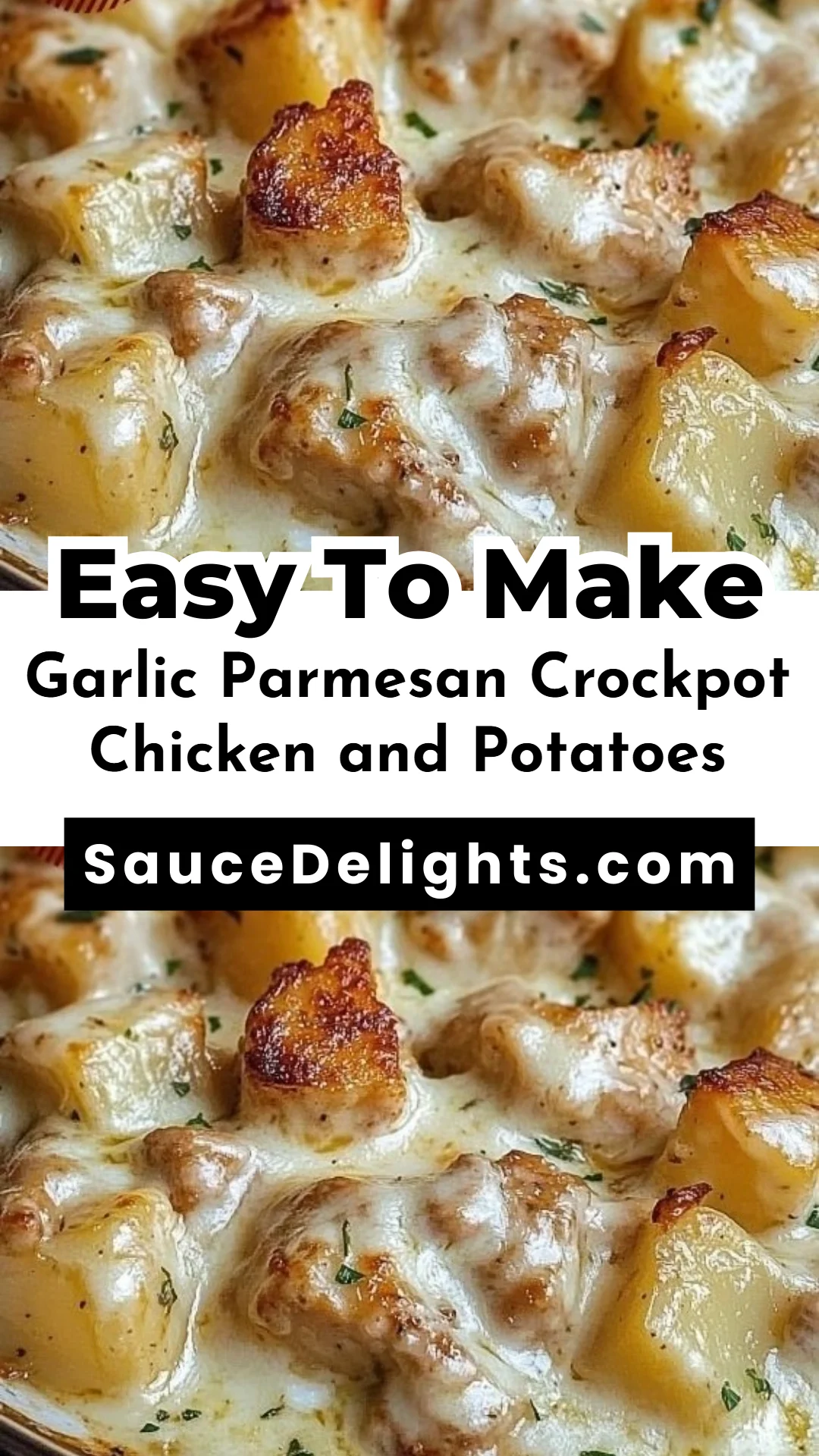Garlic Parmesan Crockpot Chicken and Potatoes