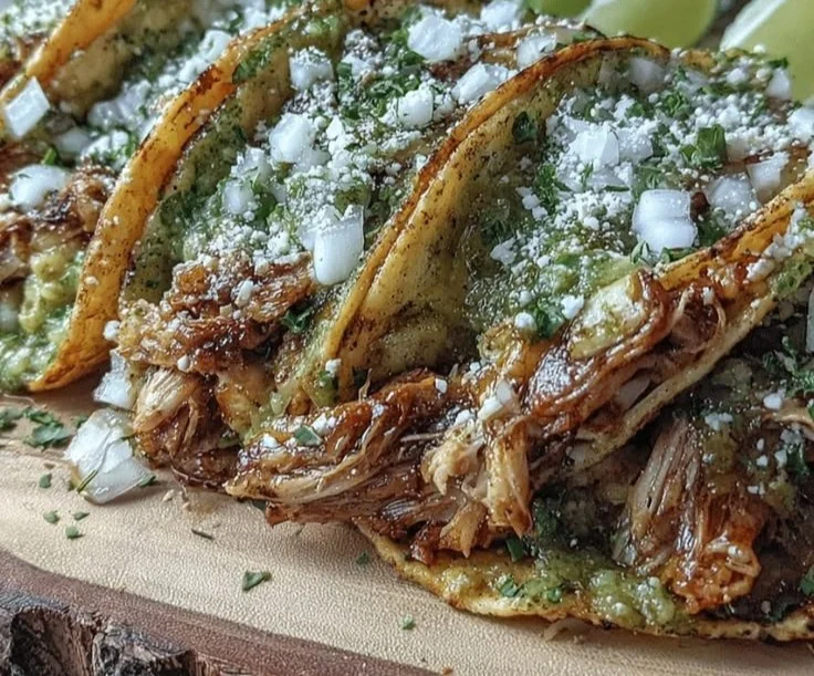 Green Sauce Pulled Chicken Tacos