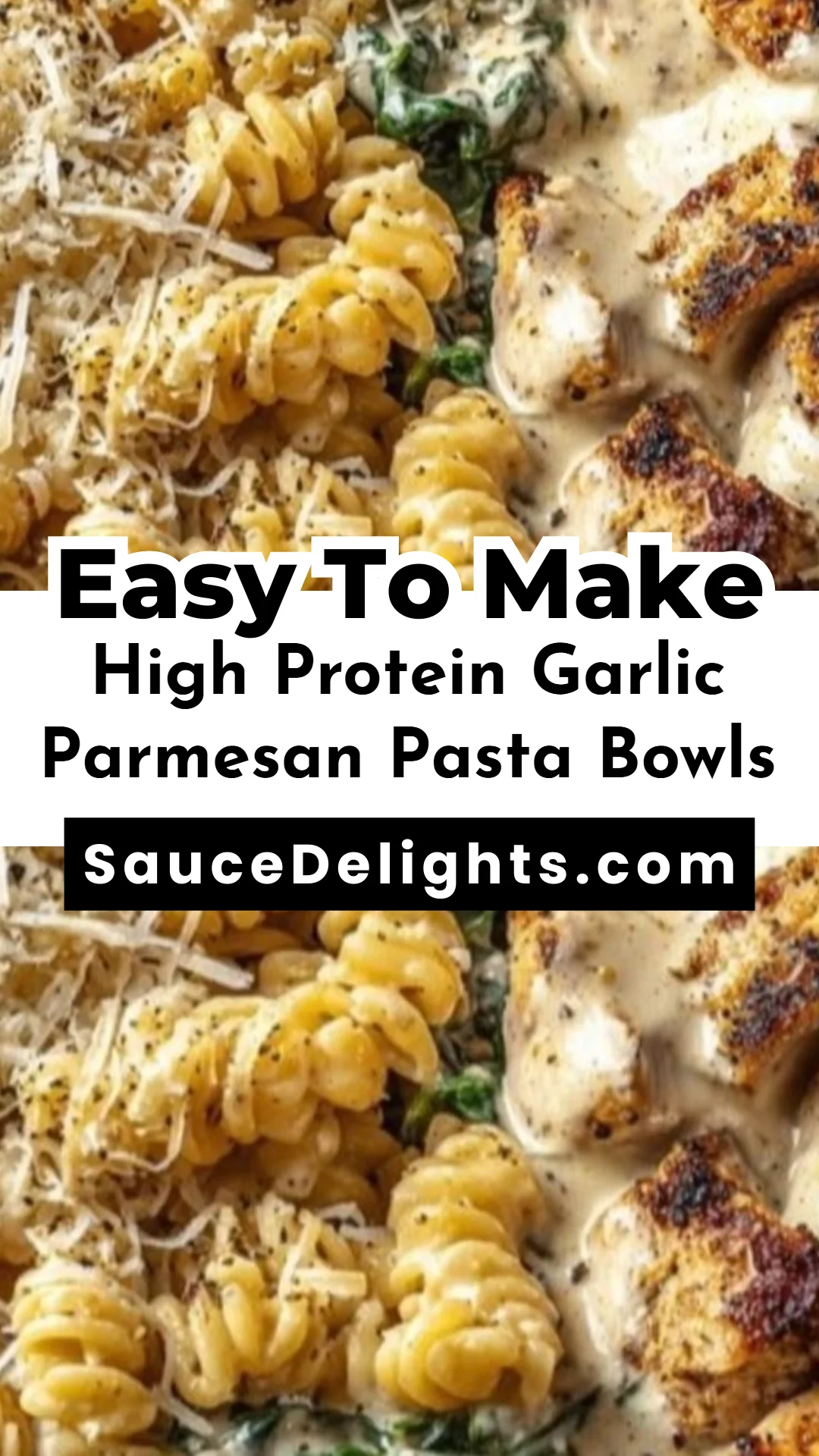 High Protein Garlic Parmesan Pasta Bowls