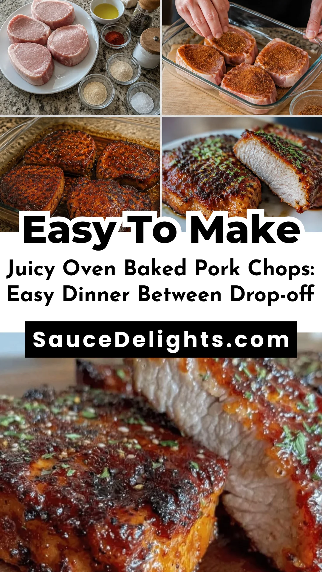 Juicy Oven Baked Pork Chops: Easy Dinner Between Drop-off