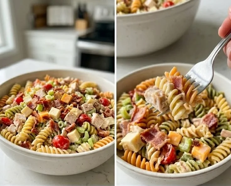 Loaded Chicken Bacon Club Pasta Salad Recipe