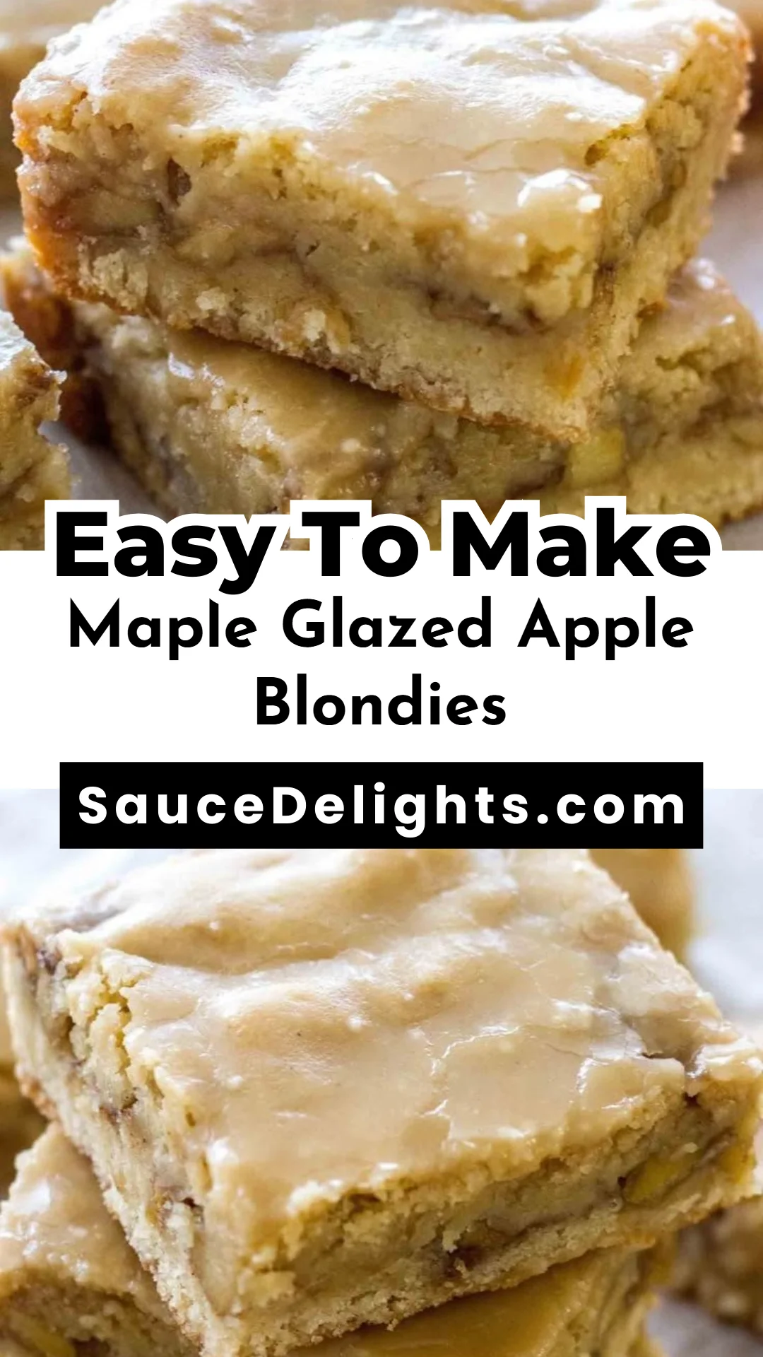 Maple Glazed Apple Blondies