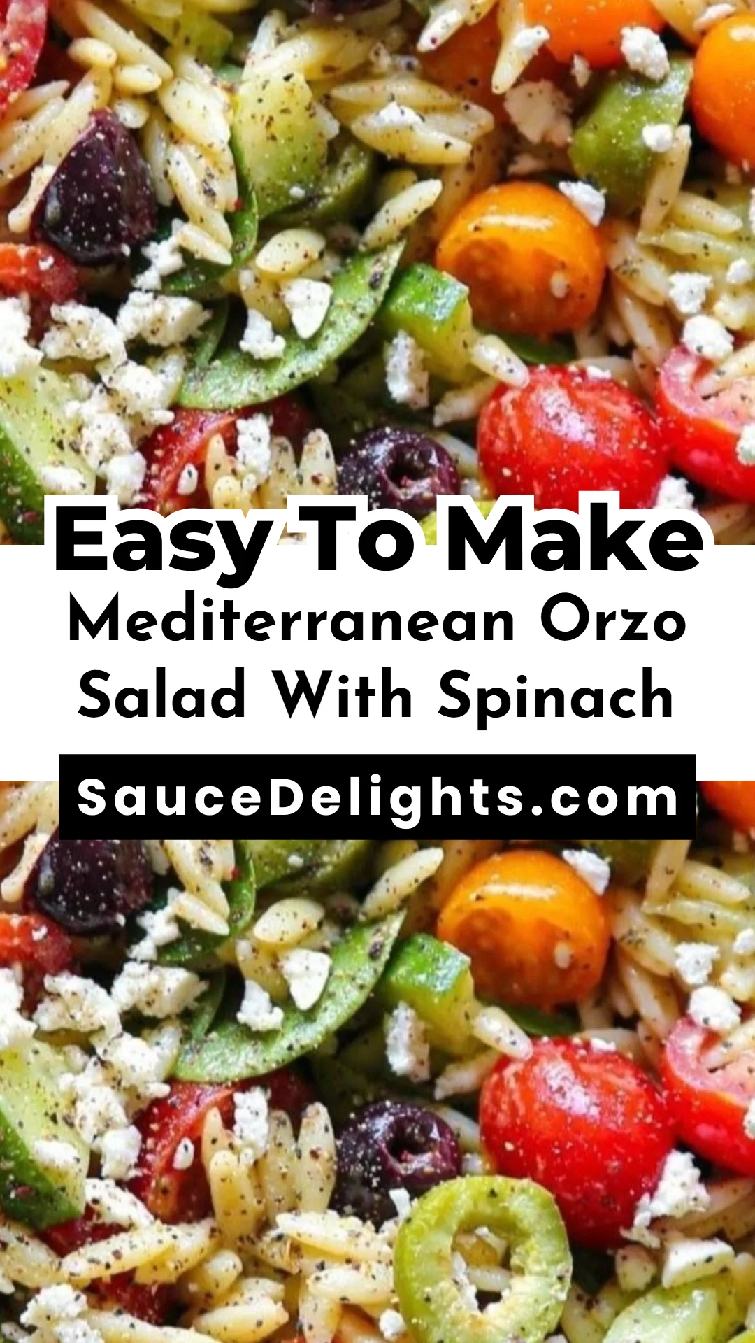 Mediterranean Orzo Salad With Spinach