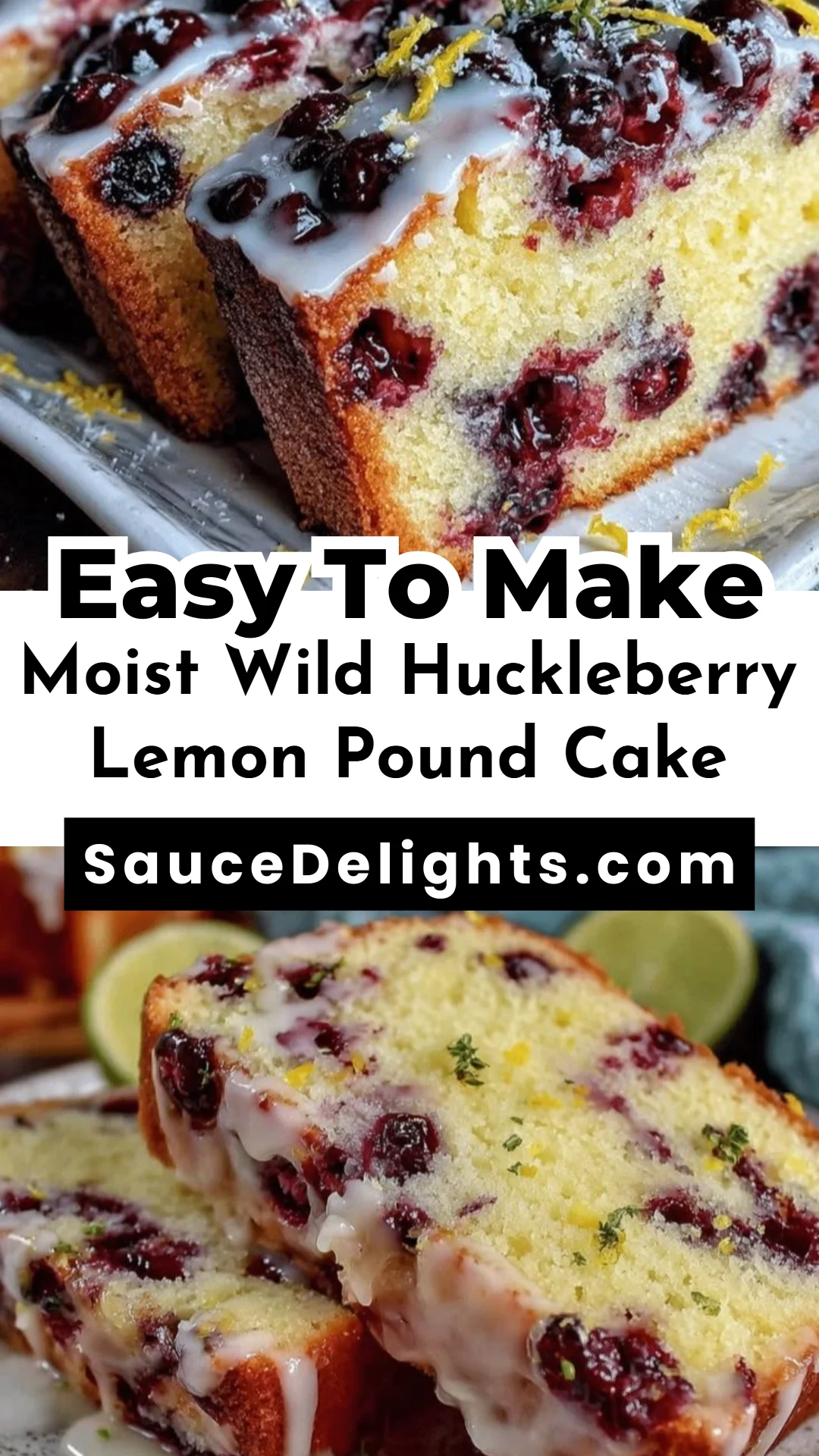 Moist Wild Huckleberry Lemon Pound Cake