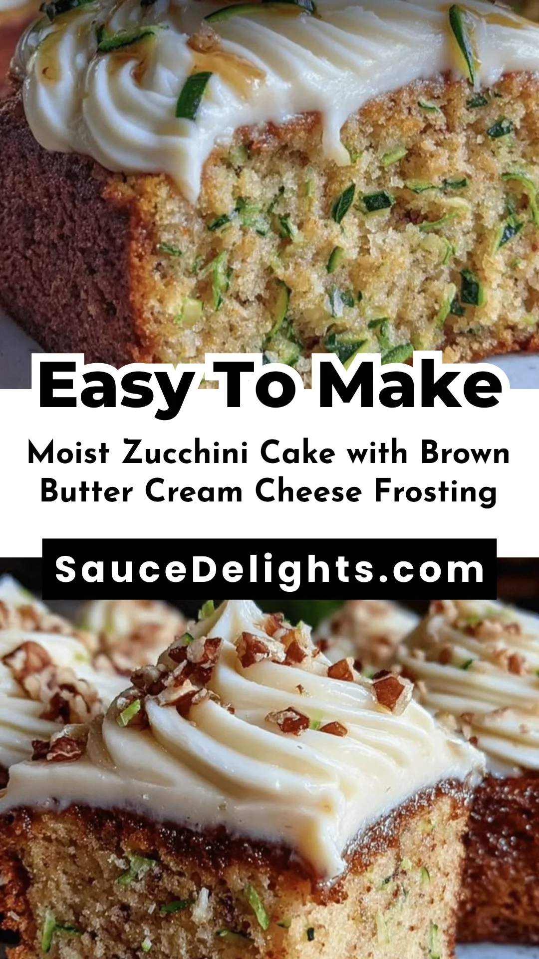 Moist Zucchini Cake with Brown Butter Cream Cheese Frosting