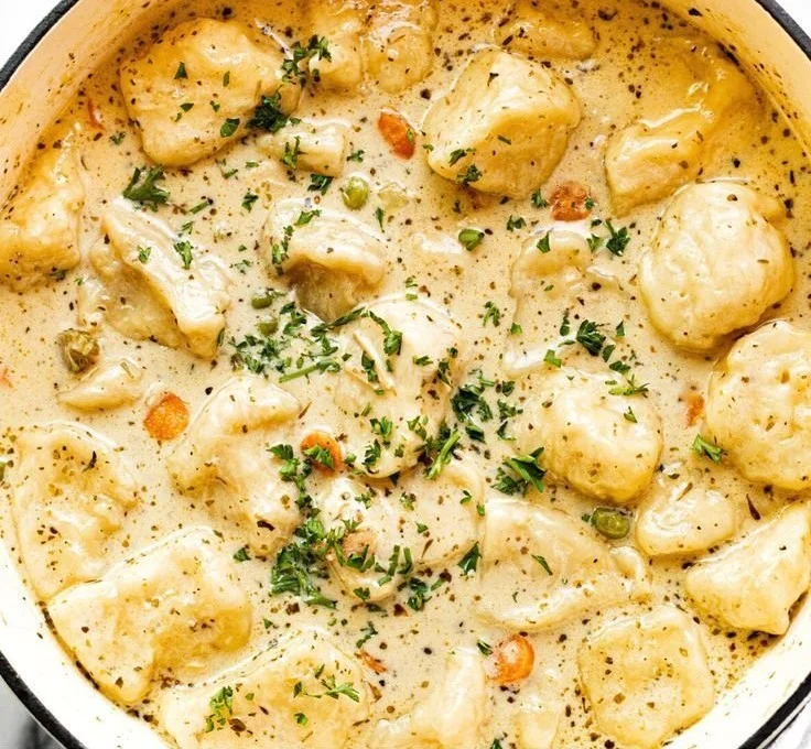 One Pot Chicken Dumpling Soup (with refrigerated biscuit dough!) | Recipe | Chicken dishes recipes,
