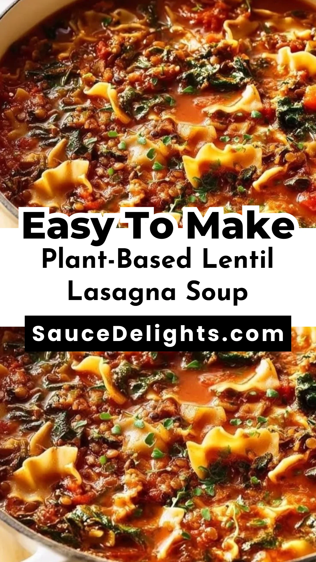 Plant-Based Lentil Lasagna Soup