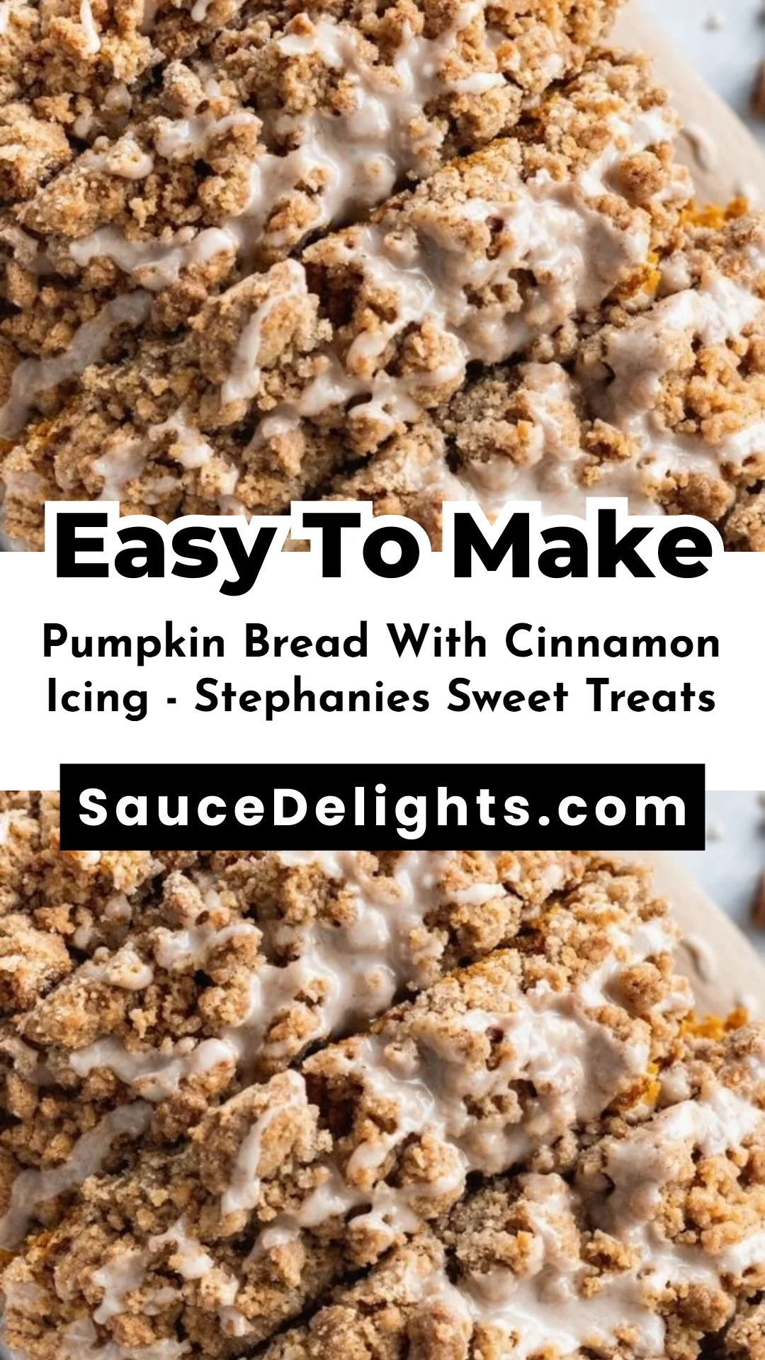 Pumpkin Bread With Cinnamon Icing - Stephanies Sweet Treats