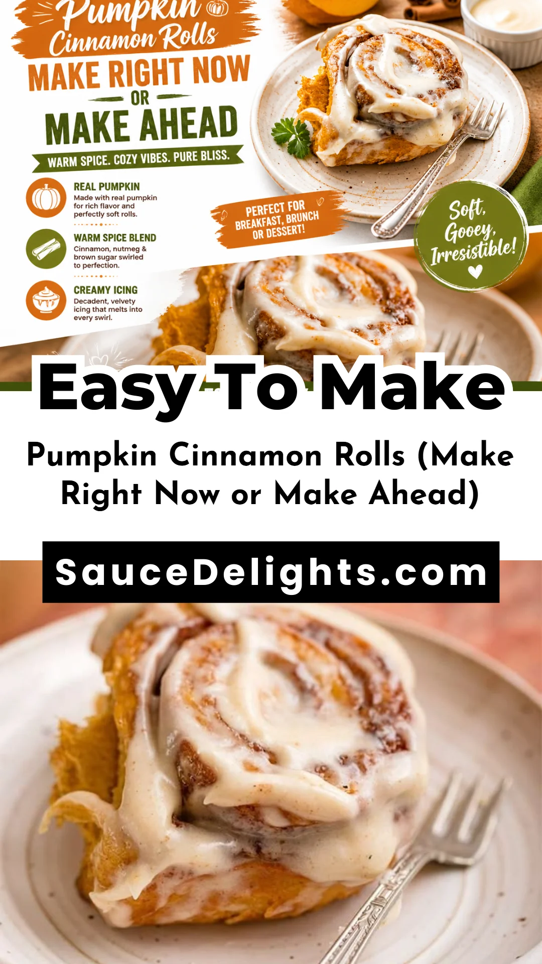 Pumpkin Cinnamon Rolls (Make Right Now or Make Ahead)