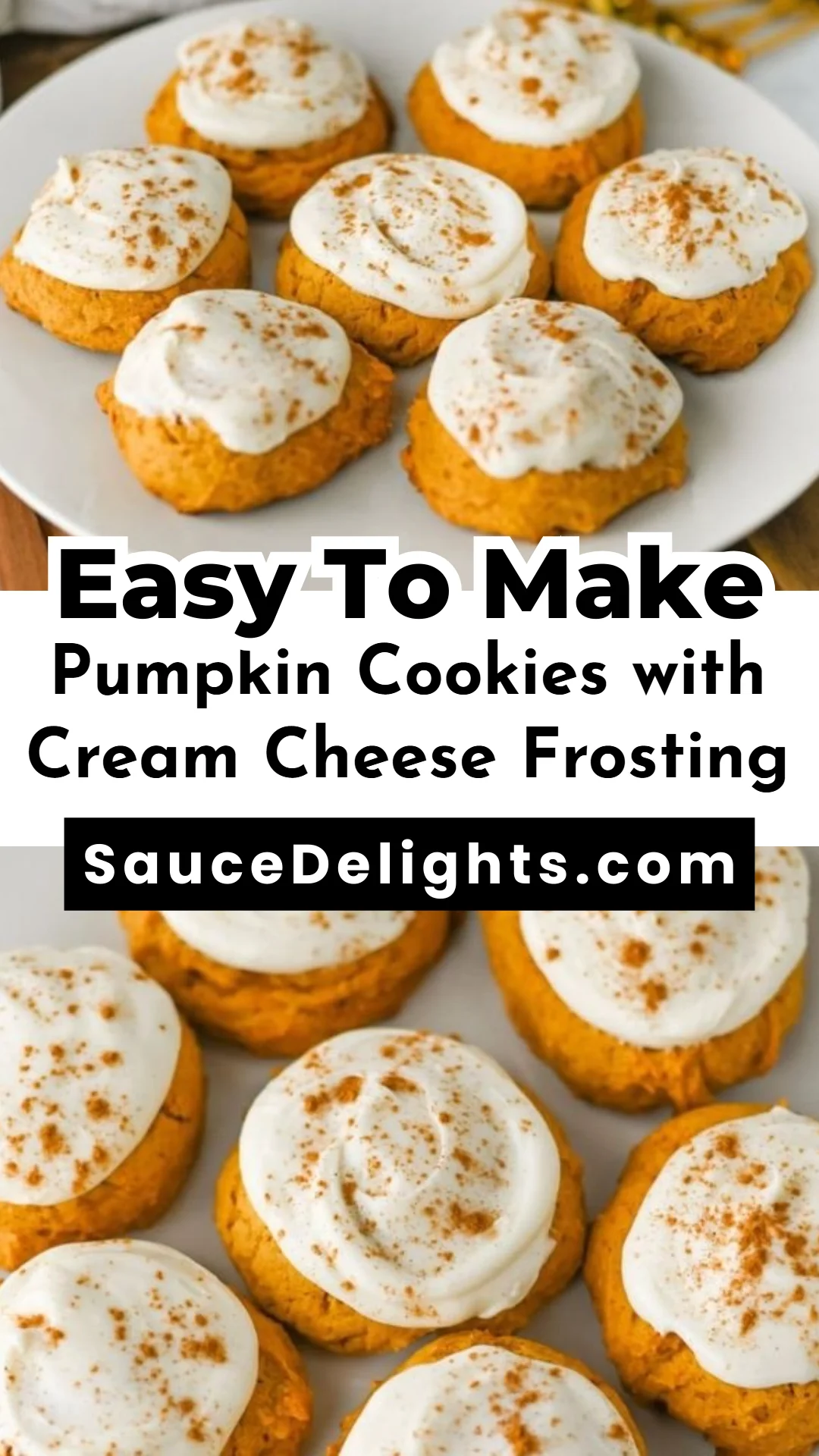 Pumpkin Cookies with Cream Cheese Frosting