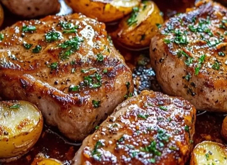 Sheet Pan Pork Chops and Potatoes