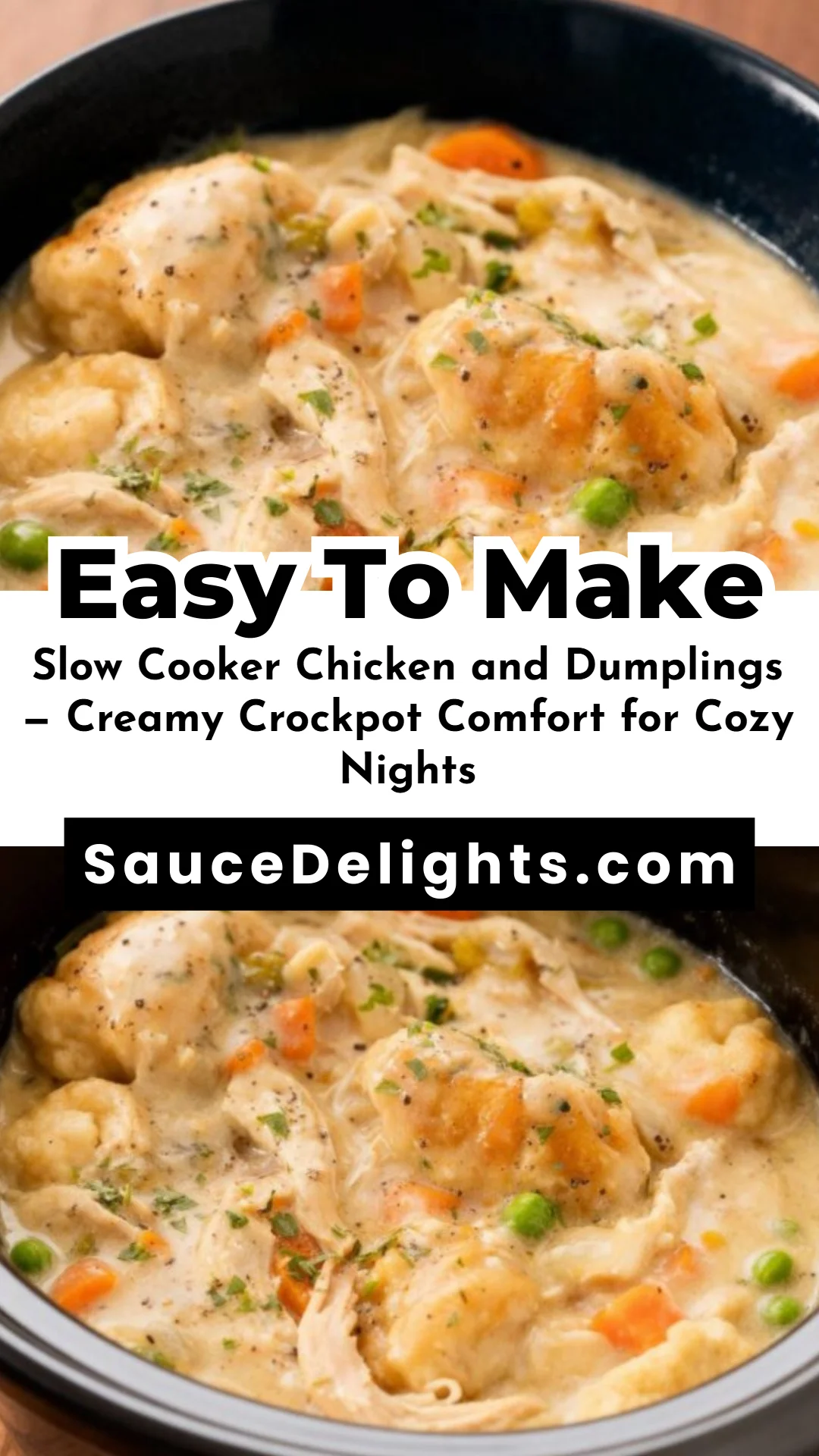 Slow Cooker Chicken and Dumplings — Creamy Crockpot Comfort for Cozy Nights