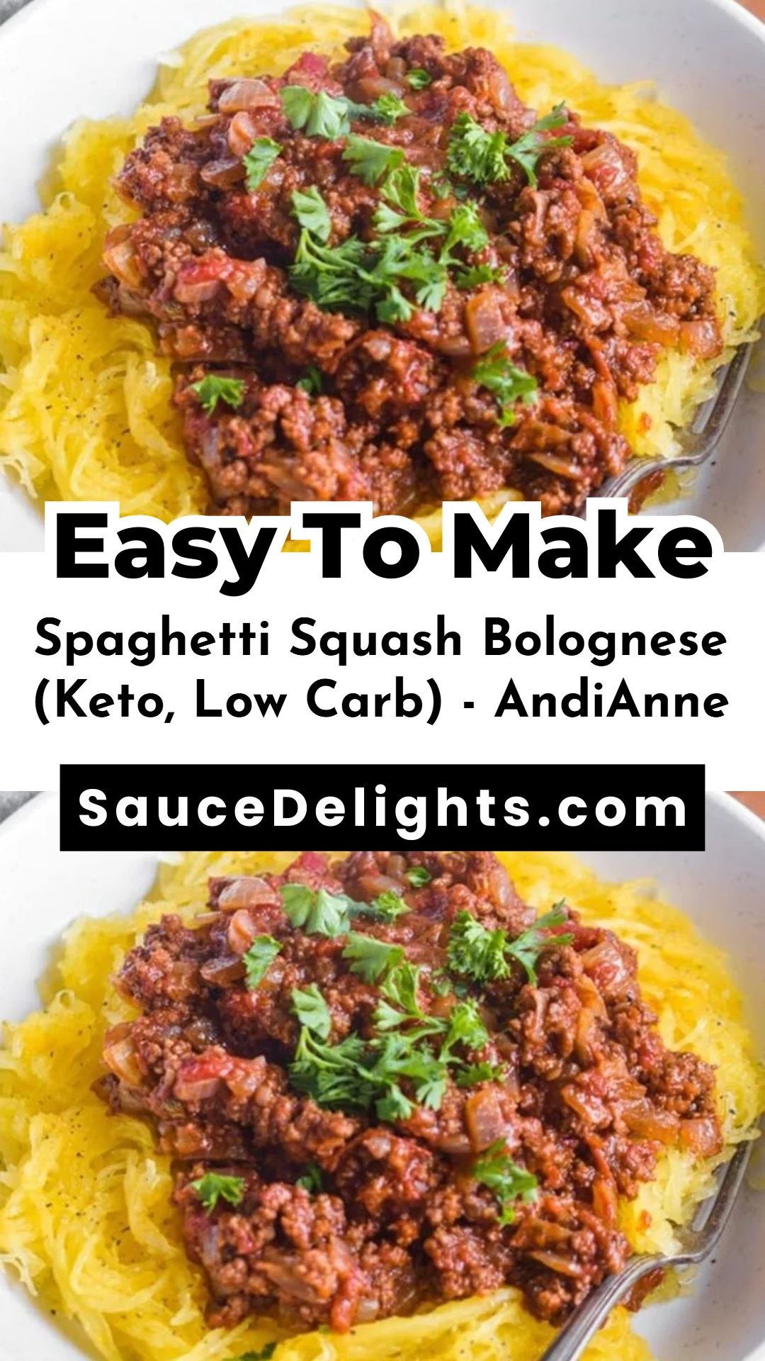 Spaghetti Squash Bolognese (Keto, Low Carb) - AndiAnne