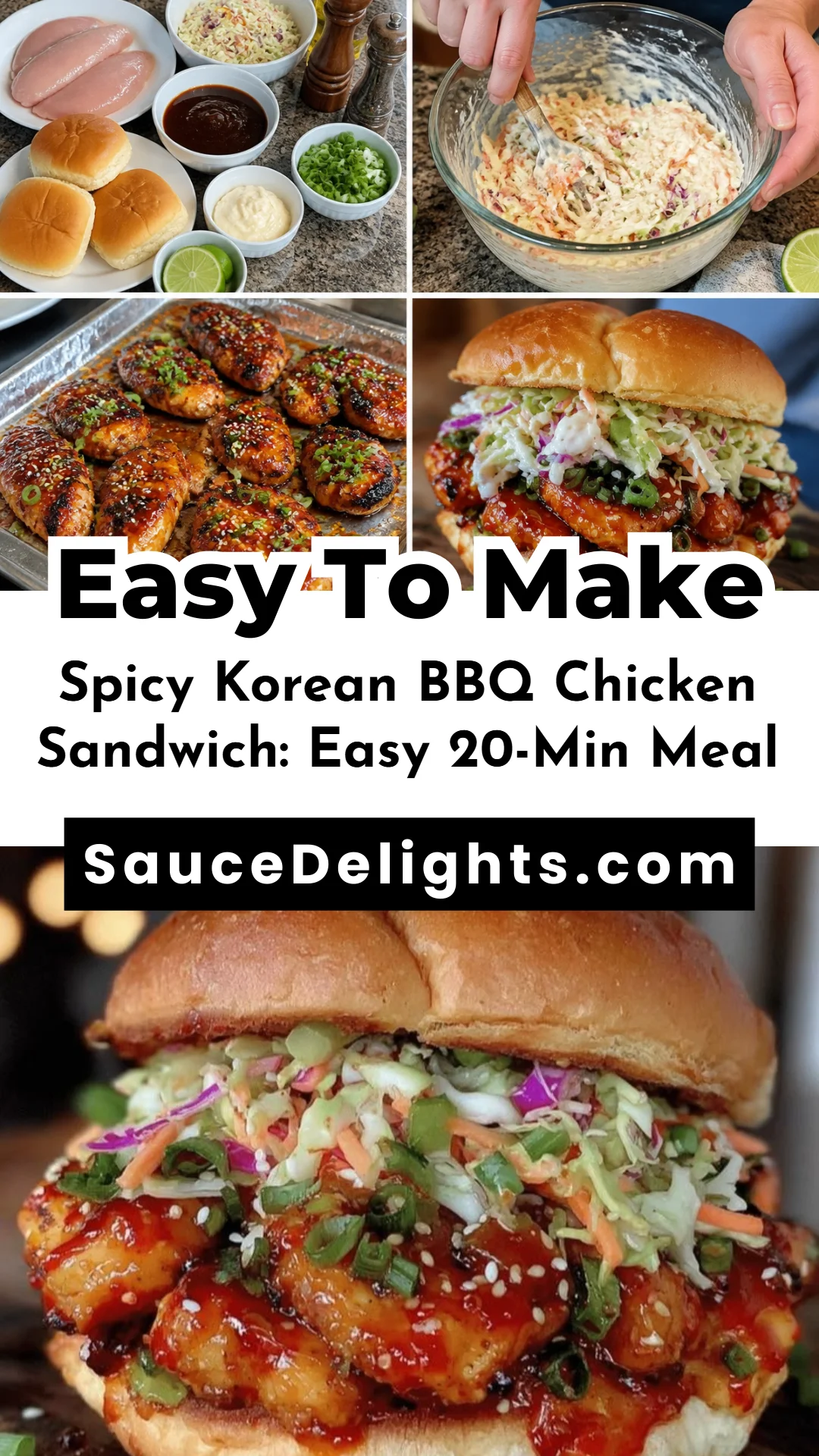 Spicy Korean BBQ Chicken Sandwich: Easy 20-Min Meal