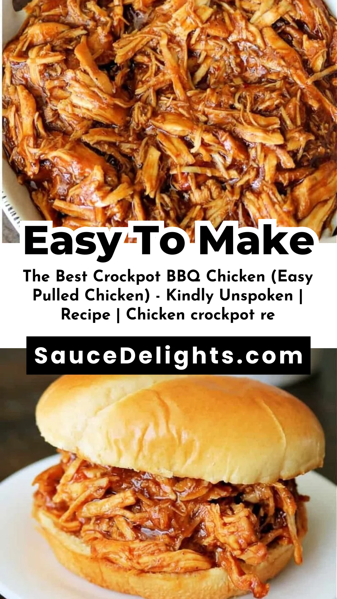 The Best Crockpot BBQ Chicken (Easy Pulled Chicken) - Kindly Unspoken | Recipe | Chicken crockpot re