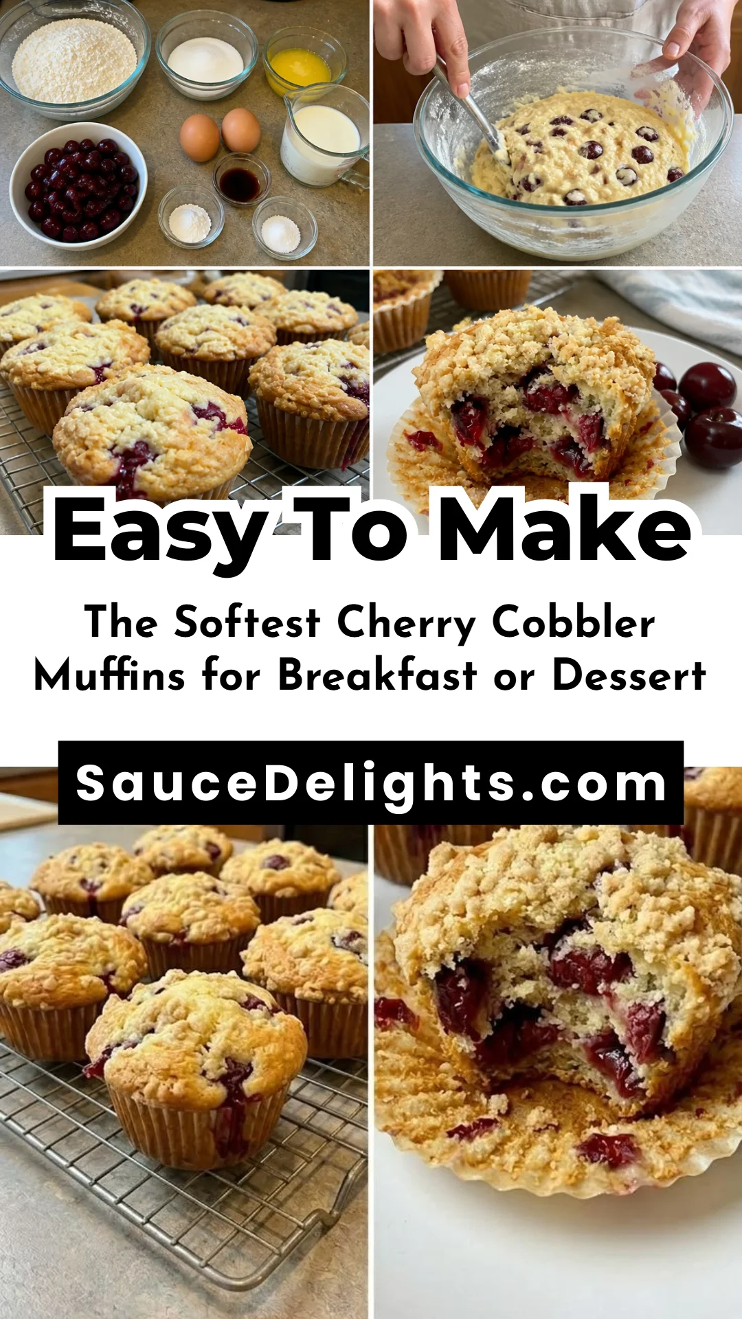 The Softest Cherry Cobbler Muffins for Breakfast or Dessert