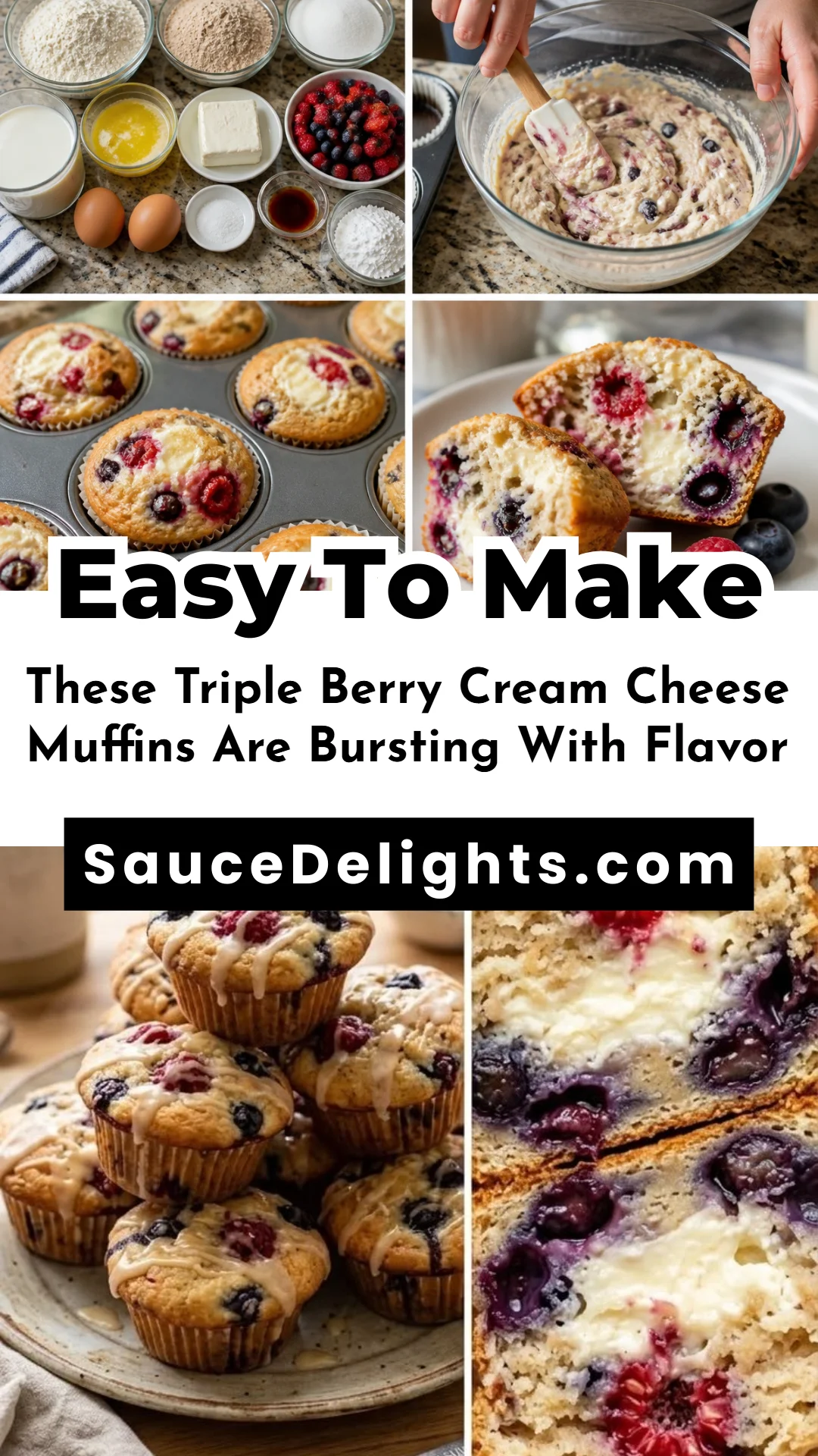 These Triple Berry Cream Cheese Muffins Are Bursting With Flavor