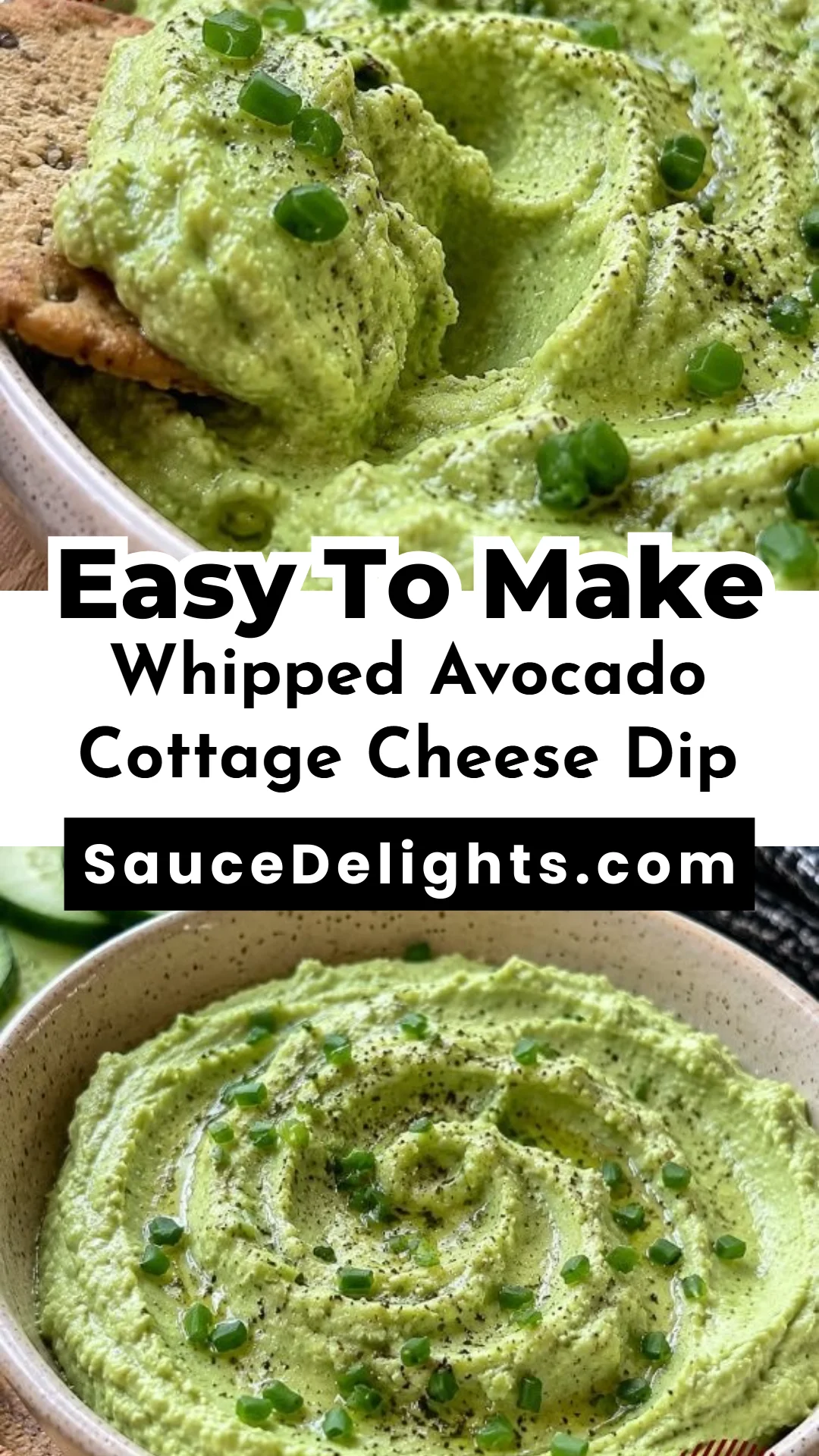 Whipped Avocado Cottage Cheese Dip